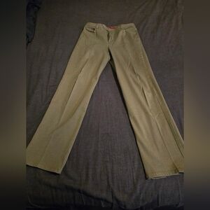 Gloria Vanderbilt Petite 8P Olive Flare Pants | Stretch Cotton Bootcut